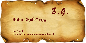 Behm György névjegykártya